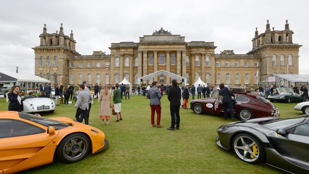 Salon Privé motor cars on the lawn at Blenheim Palace
