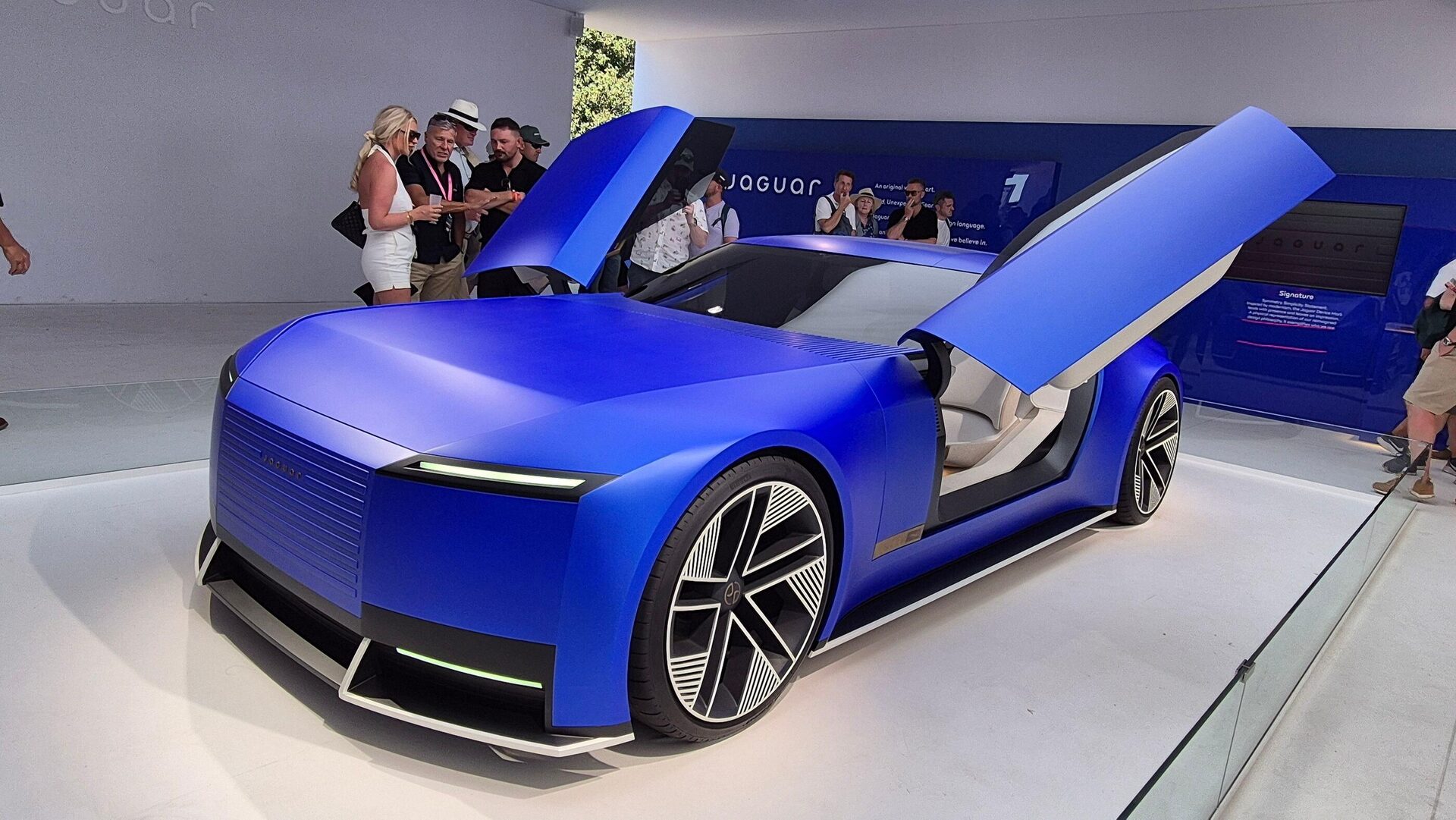 Guests and manufacturer displays at a major motoring event