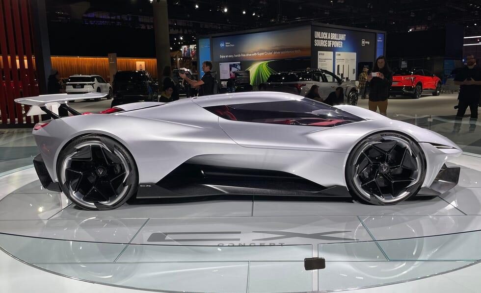 Contemporary concept car on the Los Angeles Auto Show floor