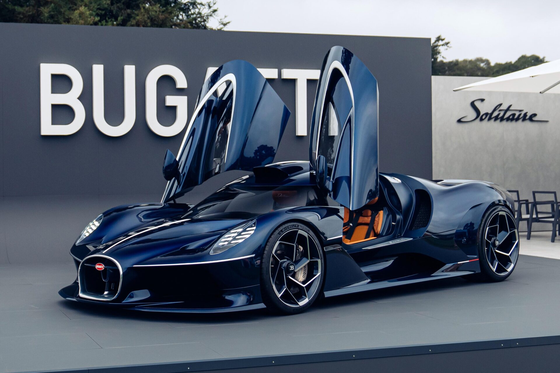 Modern supercars on the concours lawn during Monterey Car Week